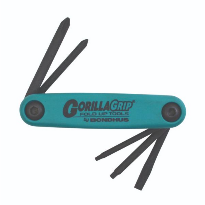 BONDHUS Gorilla Grip Hex fold up 5pcs Key Set PH/SLOT/RBST RFU5