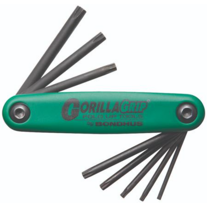 BONDHUS Gorilla Grip fold up Torx Key Set TX9-TX40 TF8