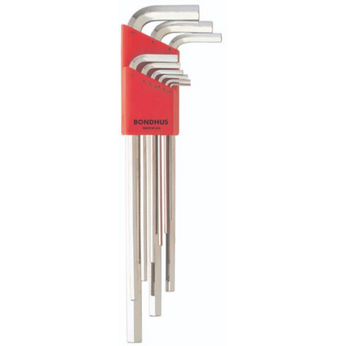 BONDHUS HLX9MB BriteGuard Hex Key 9pcs Metric Set 1.5mm-10mm