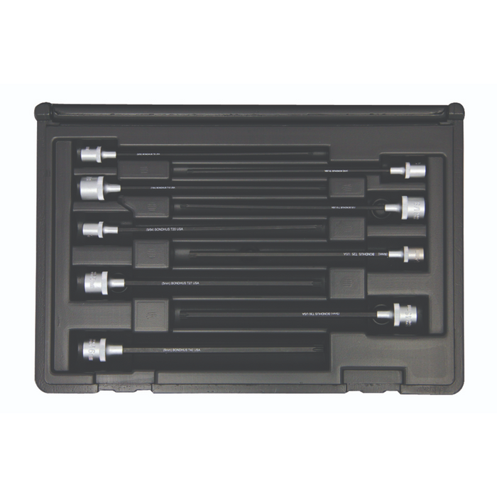 BONDHUS PHTX9/S-6C Torx ProHold InHex Socket Bits 9pcs Torx Set TX8-TX40