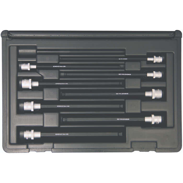 BONDHUS PHBX8M-2C BallEnd ProHold InHex Socket Bits 8pcs Metric Set 3mm-10mm,