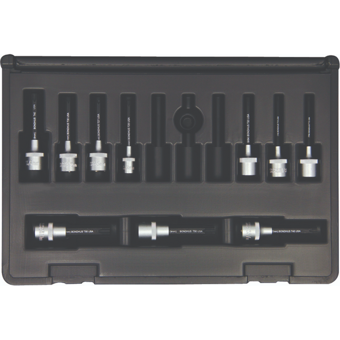 BONDHUS PHTX10/S-2C Torx ProHold InHex Socket Bits 10pcs Torx Set TX10-TX55