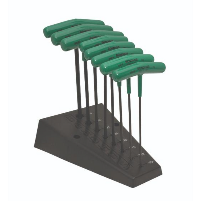 BONDHUS TTHX8 T-Handle Torx Hex 8pcs Set+Stand TX9-TX40,