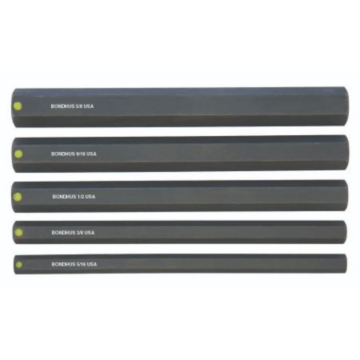 BONDHUS PHX5-6 ProHold InHex Bits 5pcs Imperial Set 5/16"-5/8"