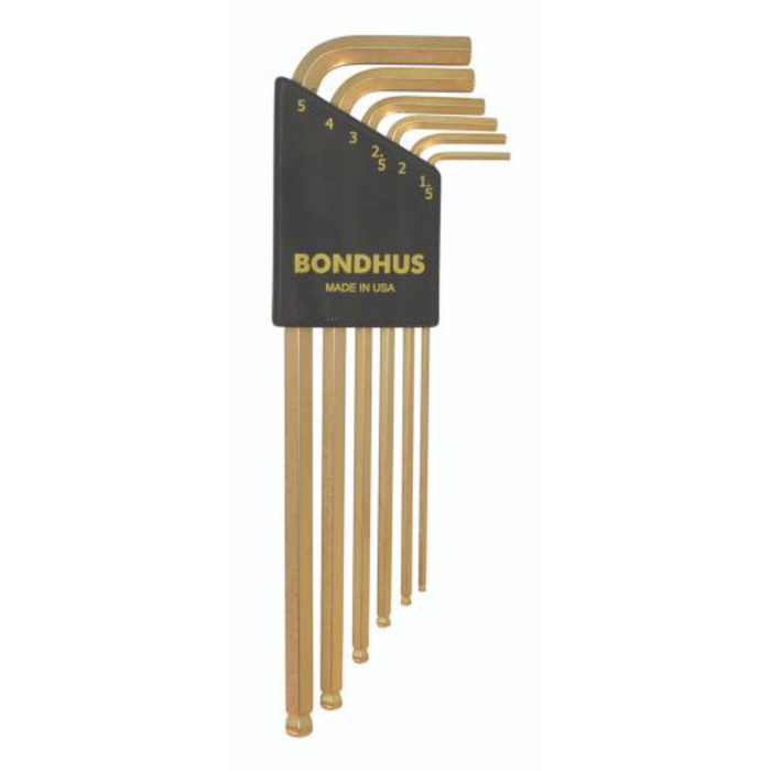 BONDHUS BLX6MG Gold Guard Hex Keys 6pcs Metric Set