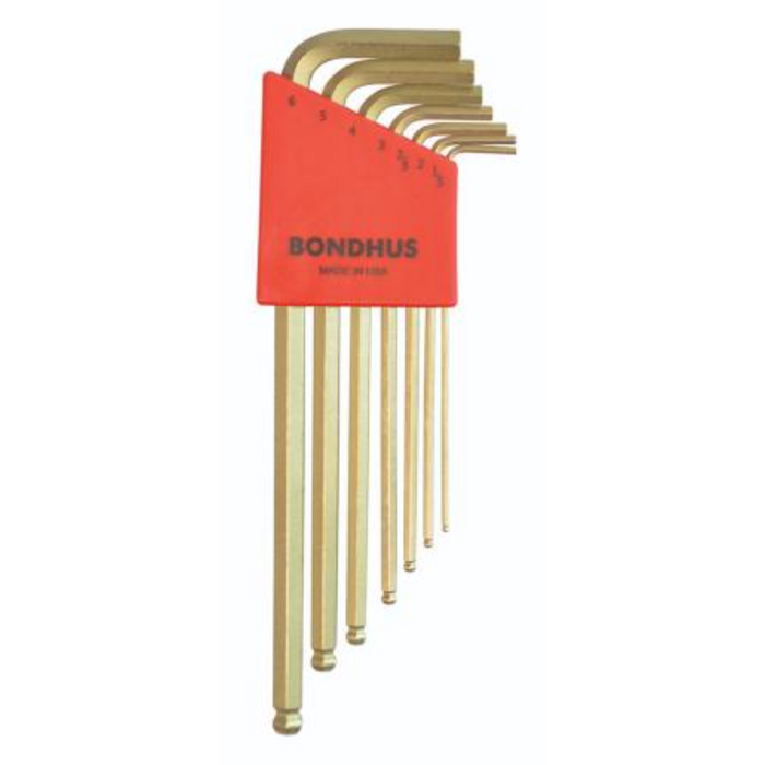 BONDHUS BLX7MG Gold Guard BallEnd Hex Key 7pcs Metric Set