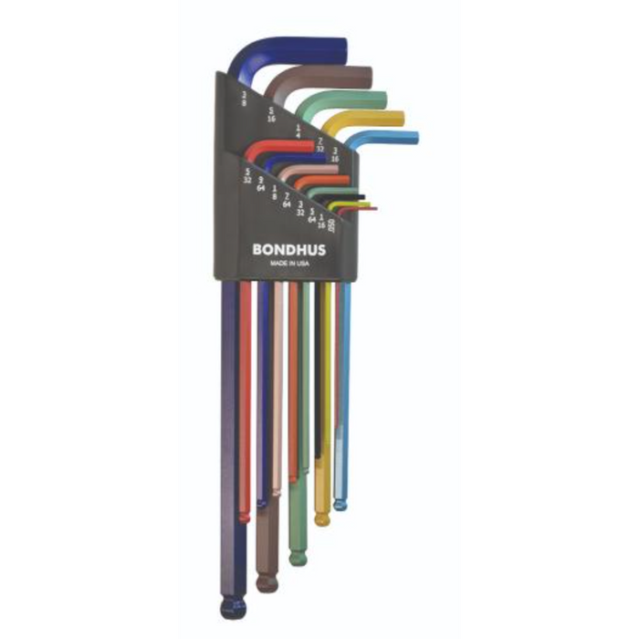 BONDHUS BLX13XLCG ColourGuard BallEnd Hex Key 13pcs Imperial Set