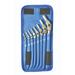 A set of  8 Bondhus Hex Pro Pivot Wrenches with long handles and a chrome finish. packed in a blue heavy duty fabric case with velcro closure