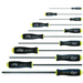 A set of Bondhus Imperial Long BallEnd Screwdrivers with black and yellow ergonomic handles and silver-colored shafts.