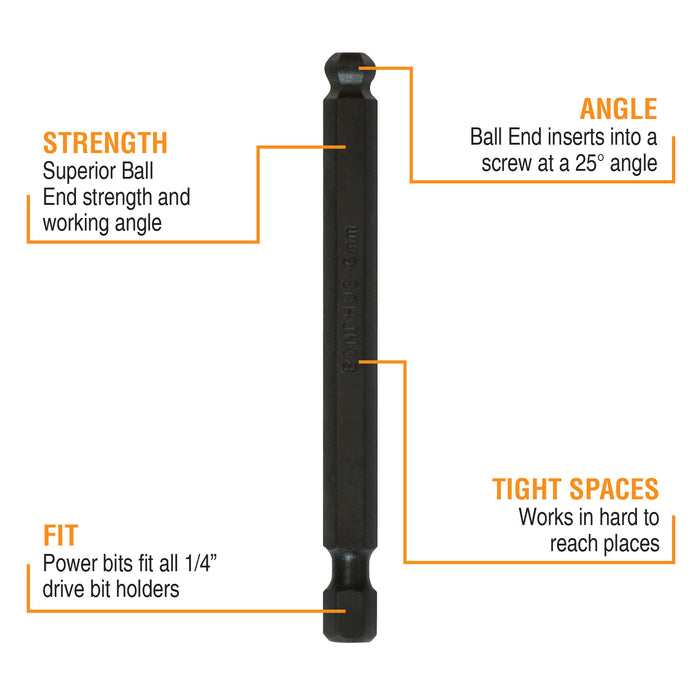 BONDHUS BallEnd Power Bits Metric