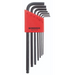 A set of BONDHUS ballend hex keys in sizes 1.5mm to 6mm, with a red and black color scheme and the brand name on a red banner.