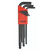 A set of BONDHUS brand ball end hex keys in sizes 1.5mm to 10mm, displayed in a red holder with the BONDHUS logo.