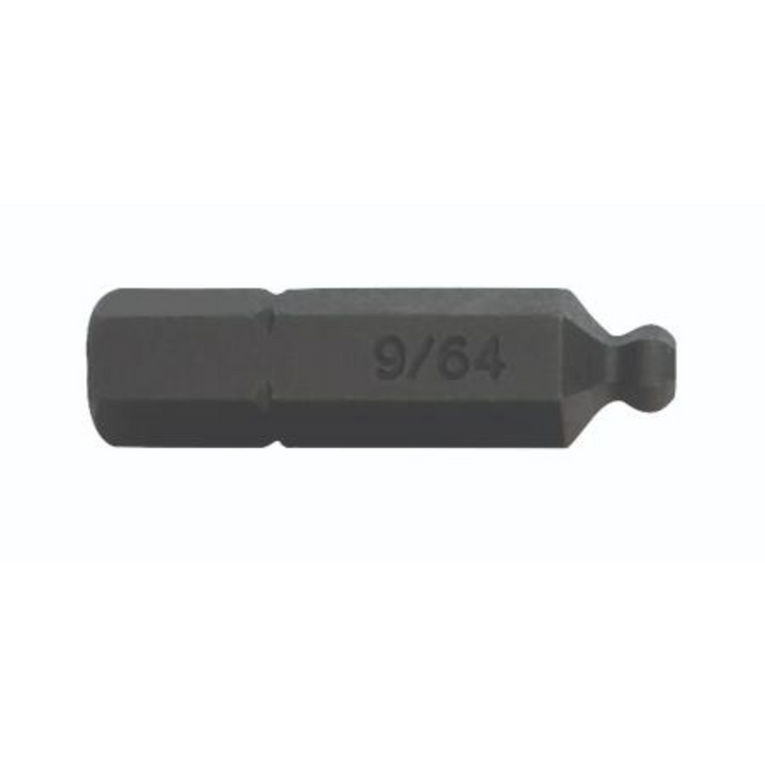 Single black BallEnd Insert Bit with 9/64 stamped on side 