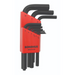 A set of 9 Bondhus hex end metric L-wrenches in various sizes, displayed in a red carrying case.