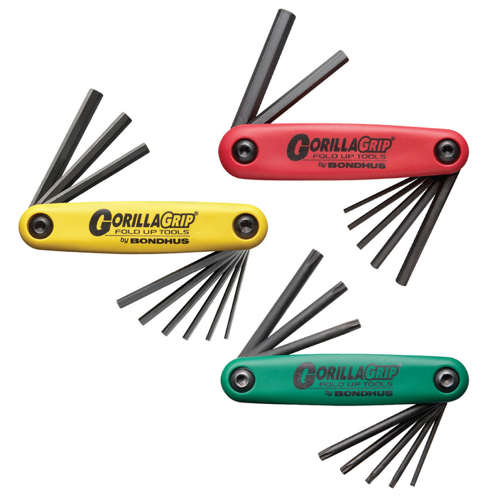 BONDHUS Gorilla Grip Hex fold up Key Set Triple Pack HF24