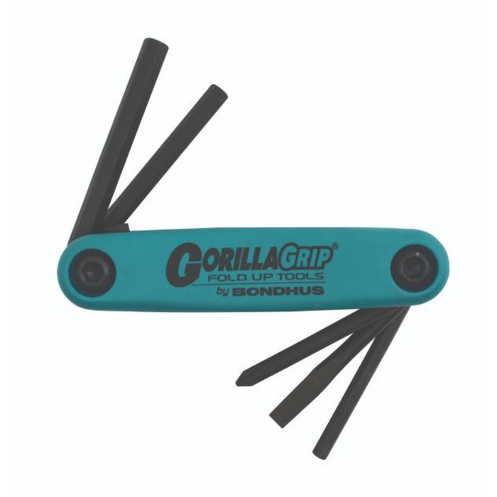 BONDHUS Gorilla Grip Hex fold up 5pcs Key Set PH/SLOT/Hex HFU5,