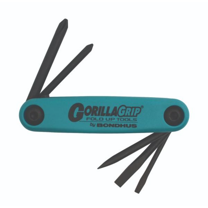 BONDHUS Gorilla Grip Hex fold up 5pcs Key Set PH/SLOT/AWL AFU5