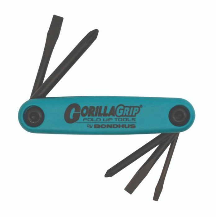 BONDHUS Gorilla Grip Hex fold up 5pcs Key Set PH/SLOT HFU5,