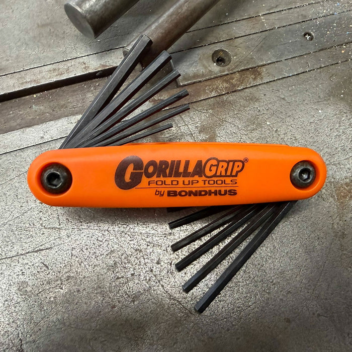 BONDHUS Gorilla Grip Hex fold up Metric & Imperial Key Set HF12