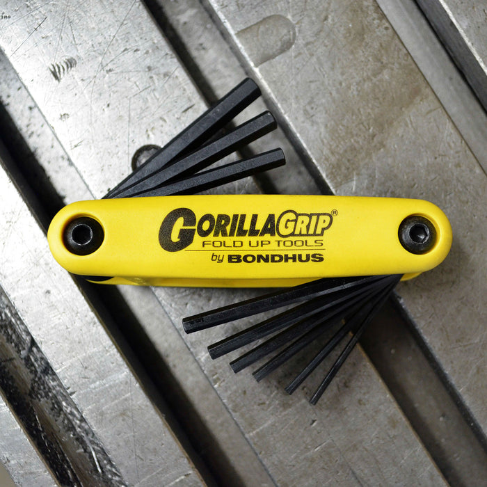 BONDHUS Gorilla Grip Hex fold up Imperial Key Set 5/64 -1/4" HF9