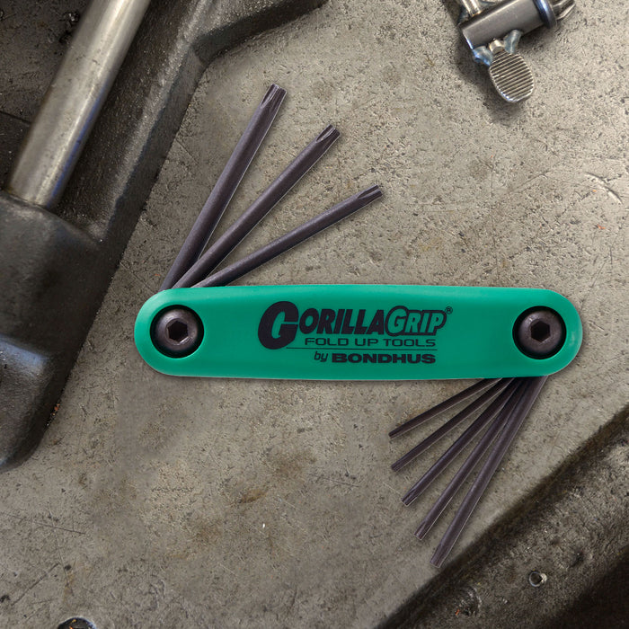 BONDHUS Gorilla Grip Hex fold up Torx Key Set TX6-TX25 TF8S
