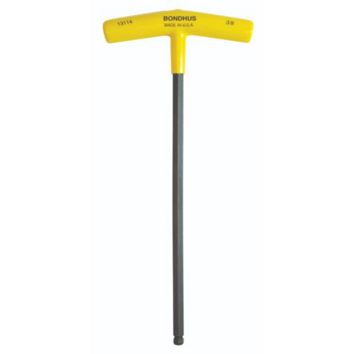A yellow and gray Bondhus Imperial BallEnd T-Handle with a welded handle/blade connection and ergonomic design.