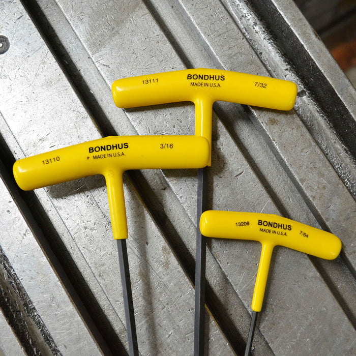BONDHUS BTX10 T-Handle Ball End Driver Hex 10pcs Imperial Set 3/32"-3/8"