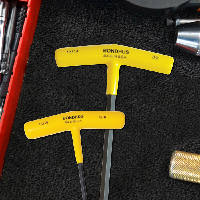 BONDHUS BTX60 T-Handle Ball Driver Hex 6pcs Imperial Set 5/32"-3/8"