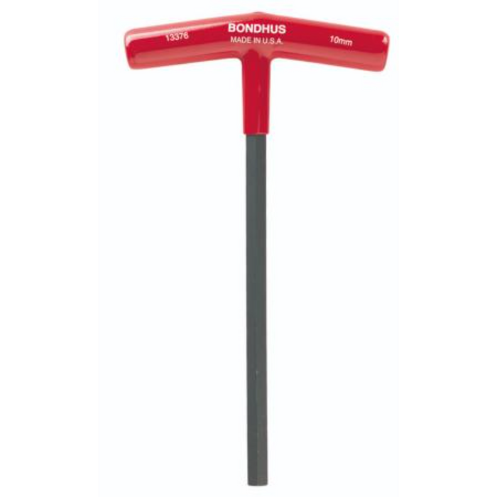 10mm Bondhus metric graduated hex end T-handle with a red grip.