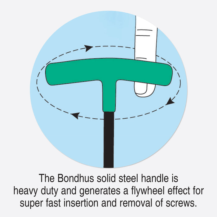 BONDHUS HTX10/S T-Handle Hex Driver 10pcs Imperial Set 3/32"-3/8"
