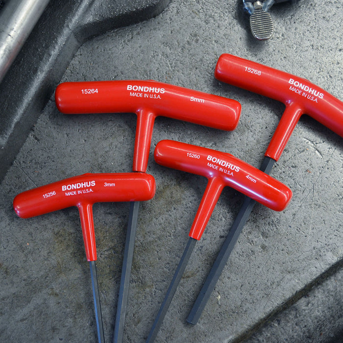 BONDHUS HTX80M/S-6 T-Handle 6" Hex Driver 8pcs Metric Set+Stand 8pcs 2mm-10mm