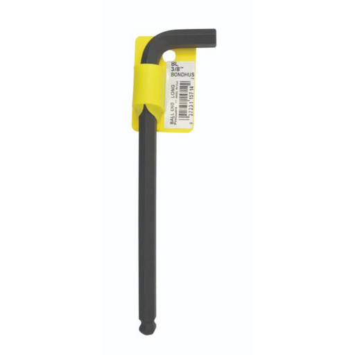 A black and yellow BONDHUS BallEnd Imperial L-Wrench with a 25-degree angle insertion, designed for hard to reach places.