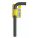A black Bondhus Hex End Imperial L-Wrench with a yellow and black label indicating the size as 1/2 inch or 12.7 mm.