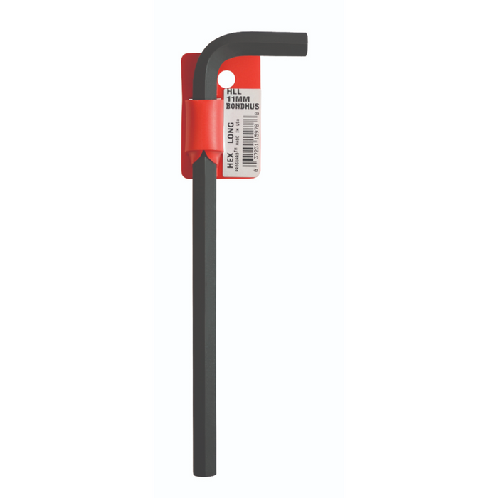Single black Hex key with red packaging and 11mm printed in the barcode label