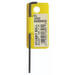 Single Stubby BallEnd Imperial L-Wrench with yellow hanging case. 3/32 Bondhus printed on the label
