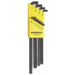 A set of Bondhus stubby ball end hex keys in Imperial sizes with yellow and black handles, displayed in a color-coded case.