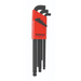 A set of 9 Bondhus stubby ballend hex keys in a red and black color-coded case, including sizes 1.5mm to 10mm.