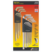 Packaging for a Bondhus ballend hex key set, showing both gold and silver colored keys with varying sizes ranging from 1.5mm to 10mm, and a yellow and black color scheme with the Bondhus logo.