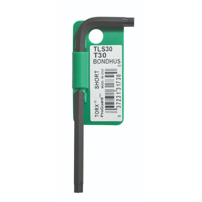 Single Torx BallStar L-Wrench with green packaging and T30 printed on the barcode label