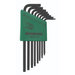 Torx L-wrenches 8pc set in green holder on white background 