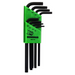 A set of BONDHUS TLX8 Torx keys in sizes T9 through T40, with a green and black color scheme and straight, vertical sidewalls.