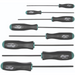 A set of Bondhus tamper resistant Torx screwdrivers with black handles and green tips.