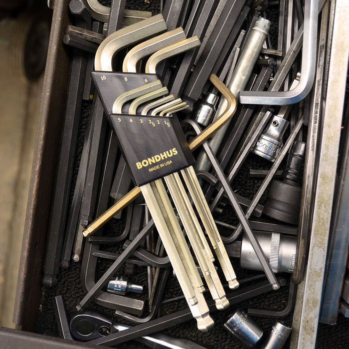 BONDHUS BLX9MG Gold Guard BallEnd Hex Keys 9pcs Metric
