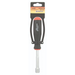 Single Imperial Nut Driver with red hand black handle in a retail hanging card