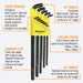 Set of Bondhus hex keys with features highlighted on a white background