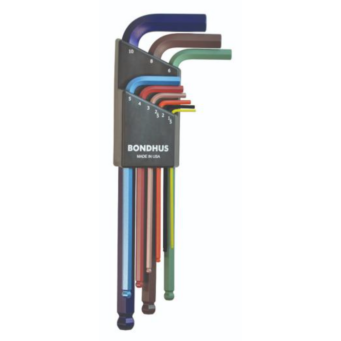 BONDHUS BLX9MCG ColourGuard BallEnd Hex Key 9pcs Metric Set