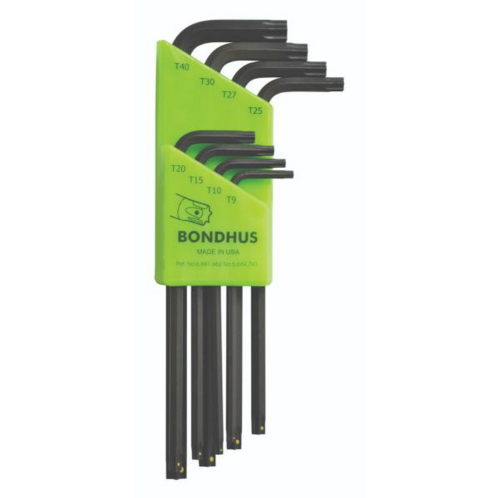 A set of 8 ProHold TORX L-Wrenches   in a light green holding case