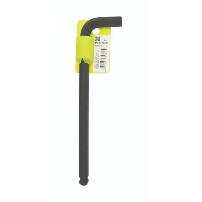 Single ProHold Tip Ball End L-Wrench in yellow hanging case 3/8 inch