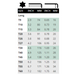 Chart showing the sizes of the different ProHold TORX L-Wrenches