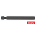 A black hex end power bit with a chamfered tool tip
